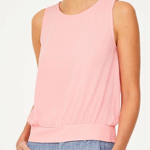 LOFT Tops - LOFT Banded Bottom Top Flamingo Pink